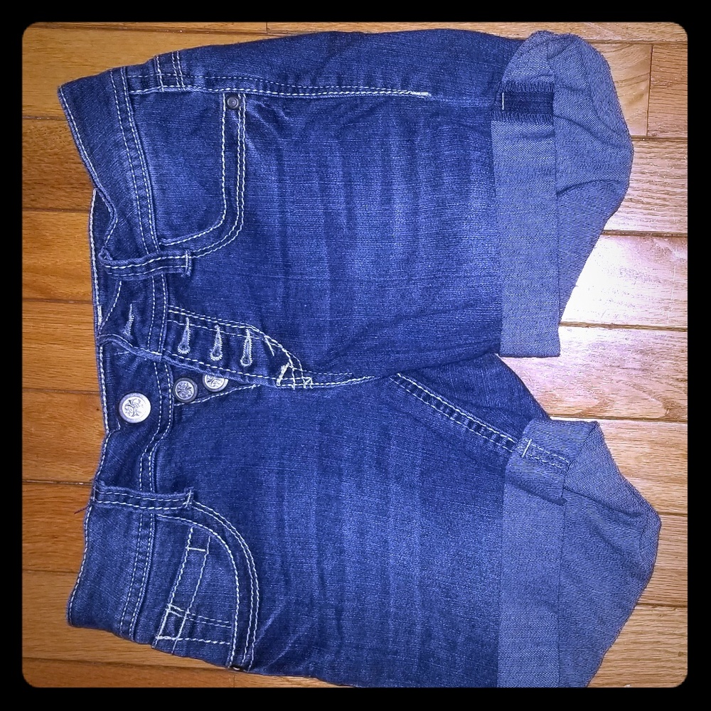 Jean mid-thigh long shorts